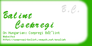 balint csepregi business card